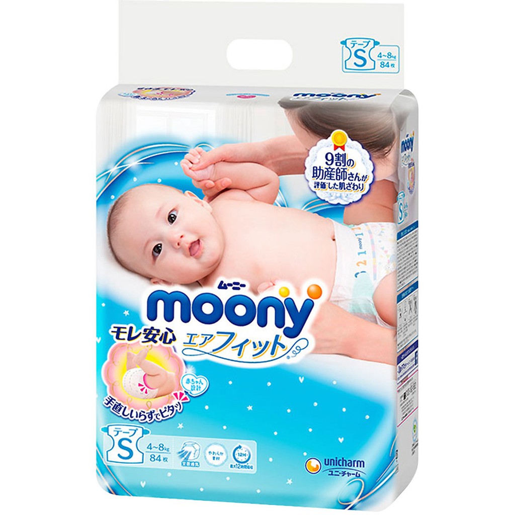  Bỉm Quần Dán MOONY đủ size ( NB90, S84, M58, M64, L44, L54, XL38 )