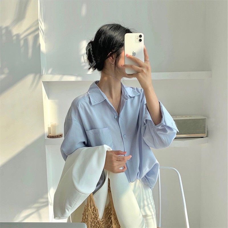 Áo Sơ Mi Nữ Màu Pastel, Áo Sơ Mi Form Rộng Nhiều Màu Hàng Quảng Châu Siêu Đẹp (Ảnh thật ở cuối) | BigBuy360 - bigbuy360.vn