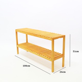 Kệ Giày Gỗ Rộng 100cm 2 Tầng Đa Năng