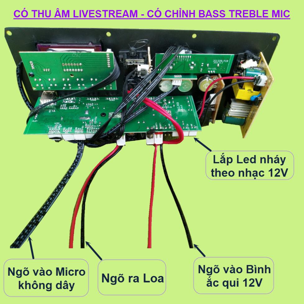 Mạch loa kéo MD9840 150 thu âm LIVESTREAM - DSP lập trình chống hú, chỉnh Bass Treble Micro, nguồn xung 220V