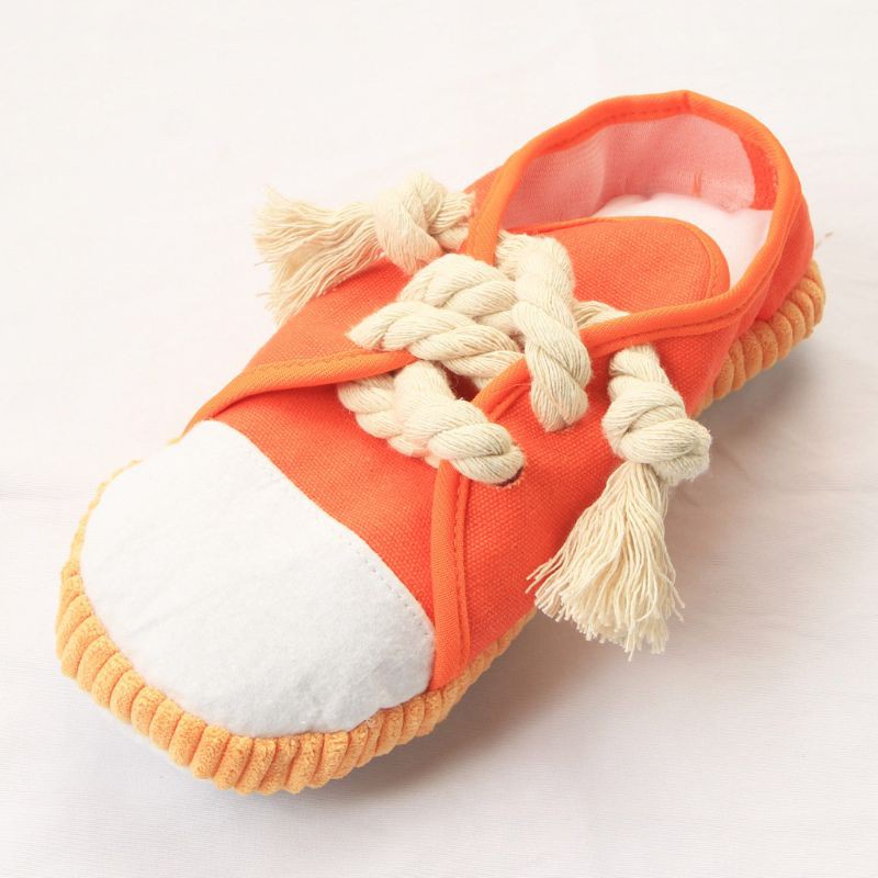 lucky* Funny Pet Dog Chew Toy Safe and Durable Squeaky Teeth Cleaning Playing Toy Sneakers Shoes Bite Sound Toy for Puppy