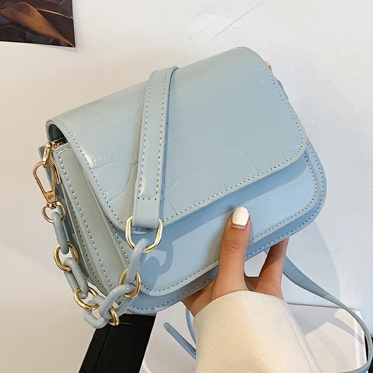 Túi đeo chéo mini da công nghiệp 3 ngăn dây xích nhựa thiết kế độc lạ