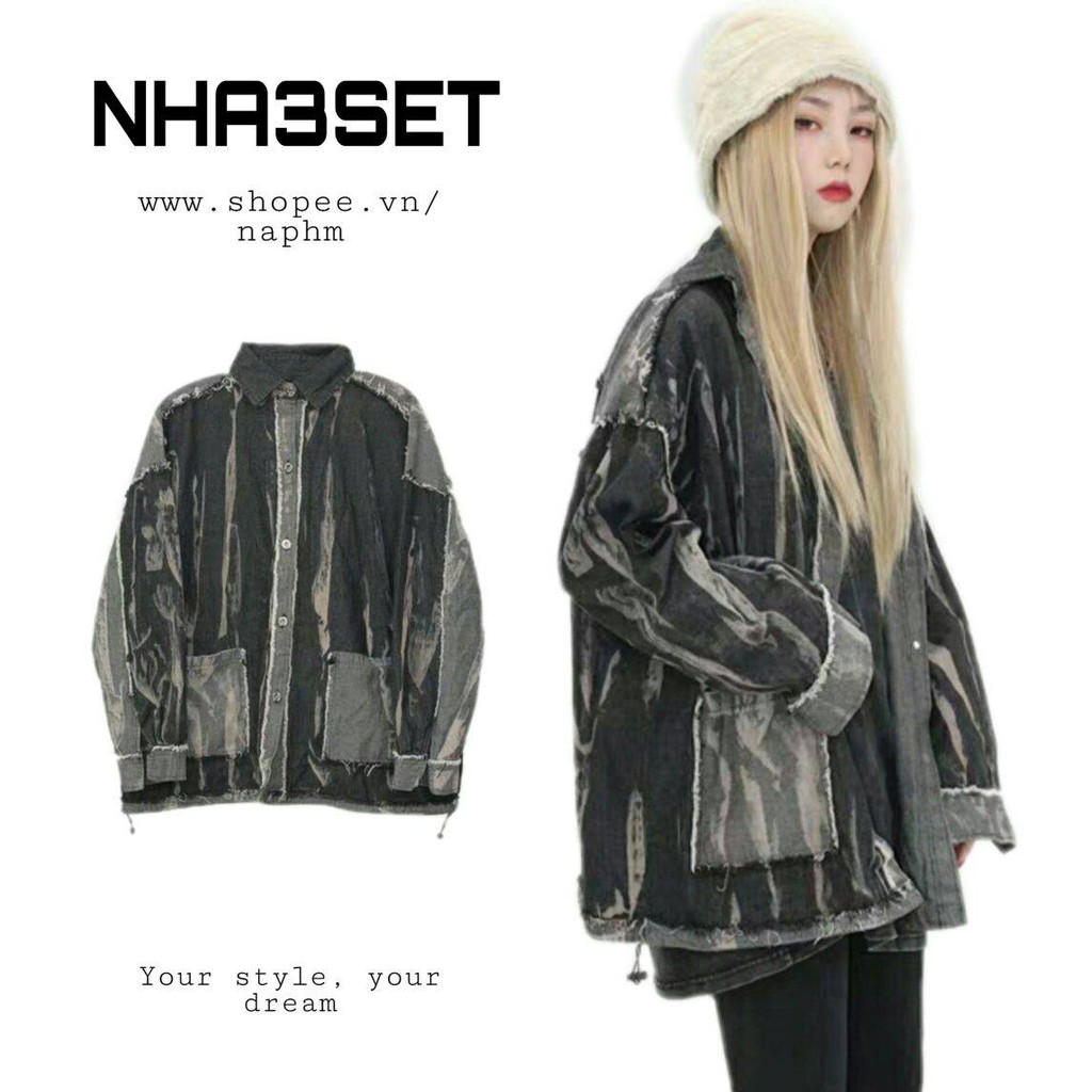 Áo khoác jean nam nữ unisex ulzzang phong cách streetstyle