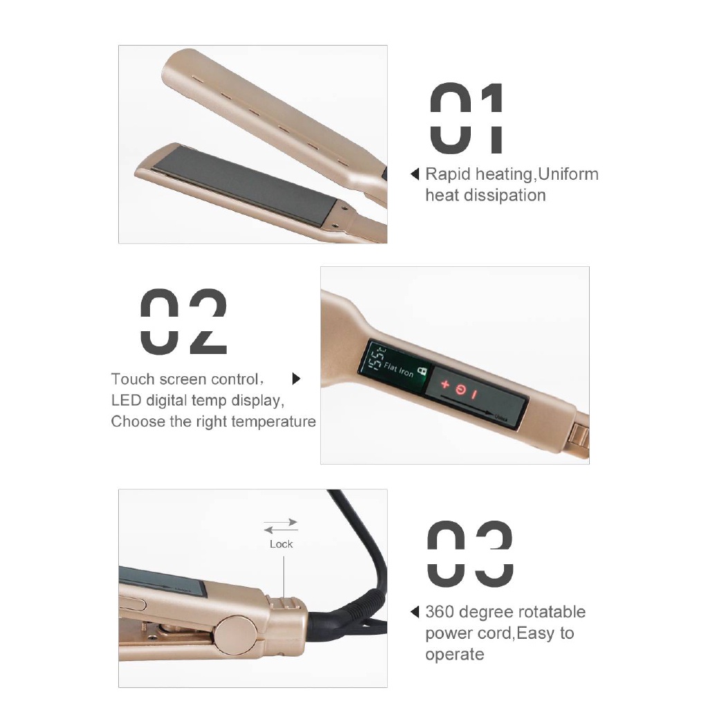 Máy Duỗi Tóc Ubeator Màn Hình LCD Thông Minh