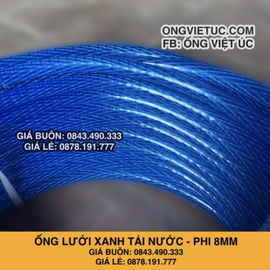 Ống nhựa lưới xanh Việt Úc Phi 8mm - Cuộn 44m - hàng chính hãng AHT