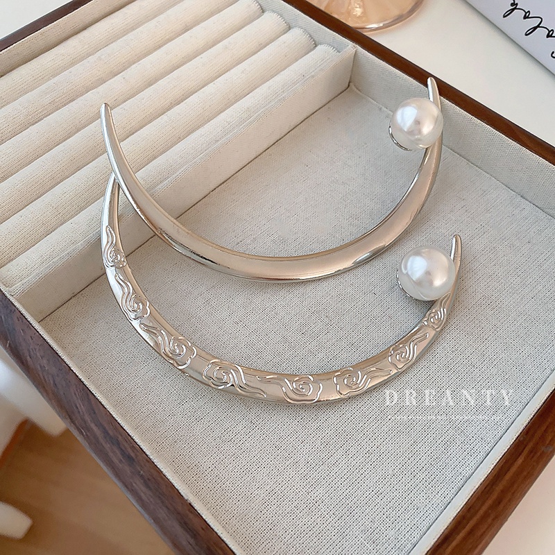 Kẹp Tóc Kim Loại Đính Ngọc Trai Phong Cách Trung Hoa Mới