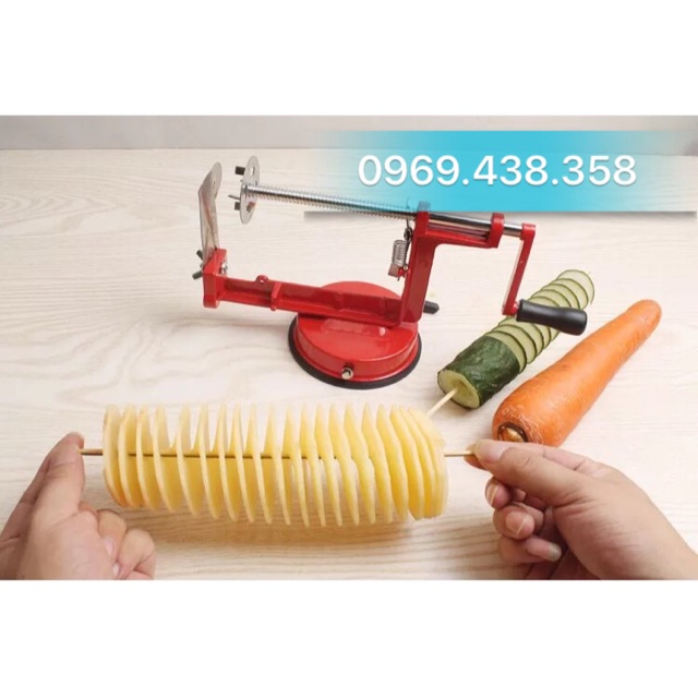 Máy cắt khoai tây lốc xoáy -MÀU ĐỎ