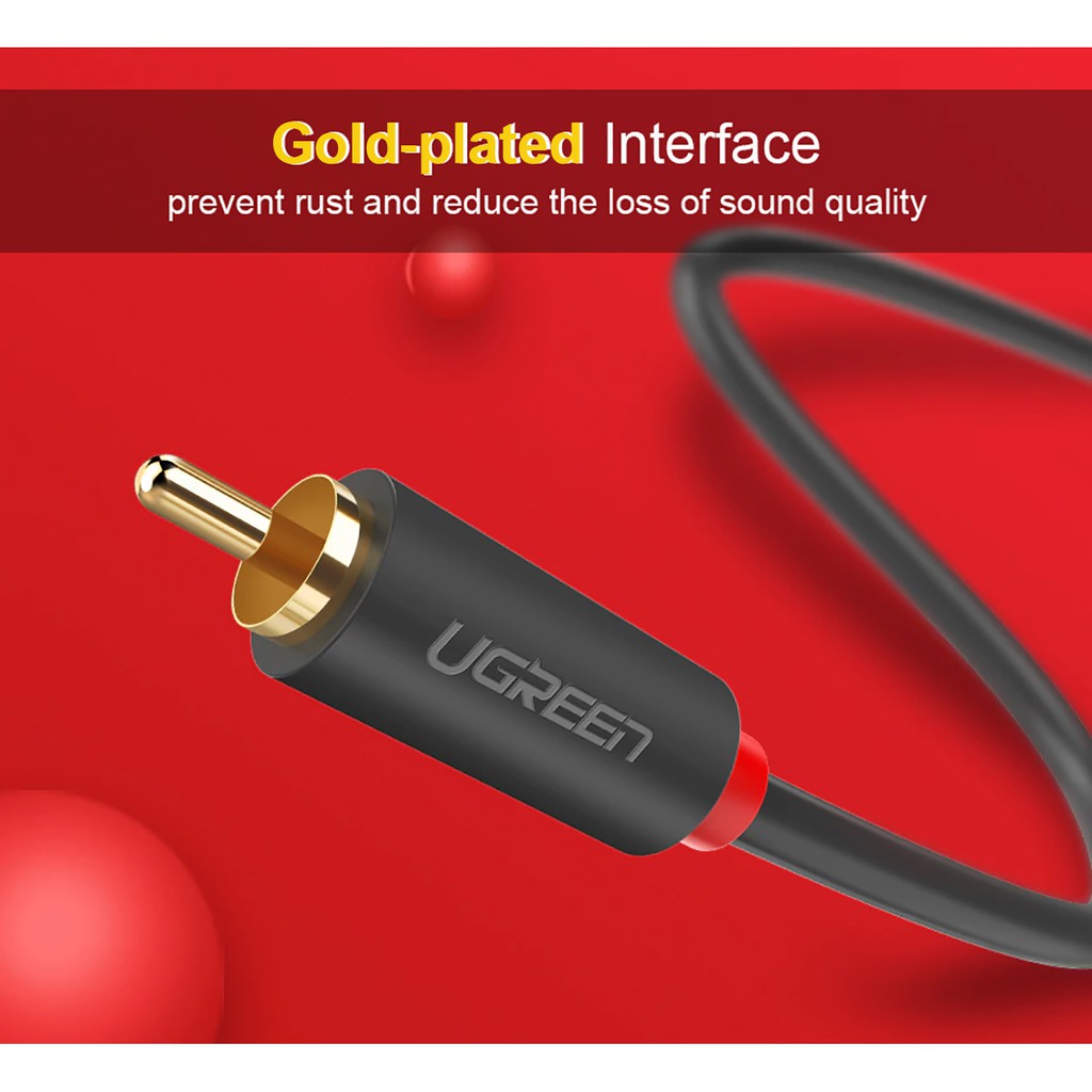 Cáp Âm Thanh Đầu Hoa Sen 2RCA ra 2RCA Cao Cấp UGREEN AV104 - Hàng Chính Hãng