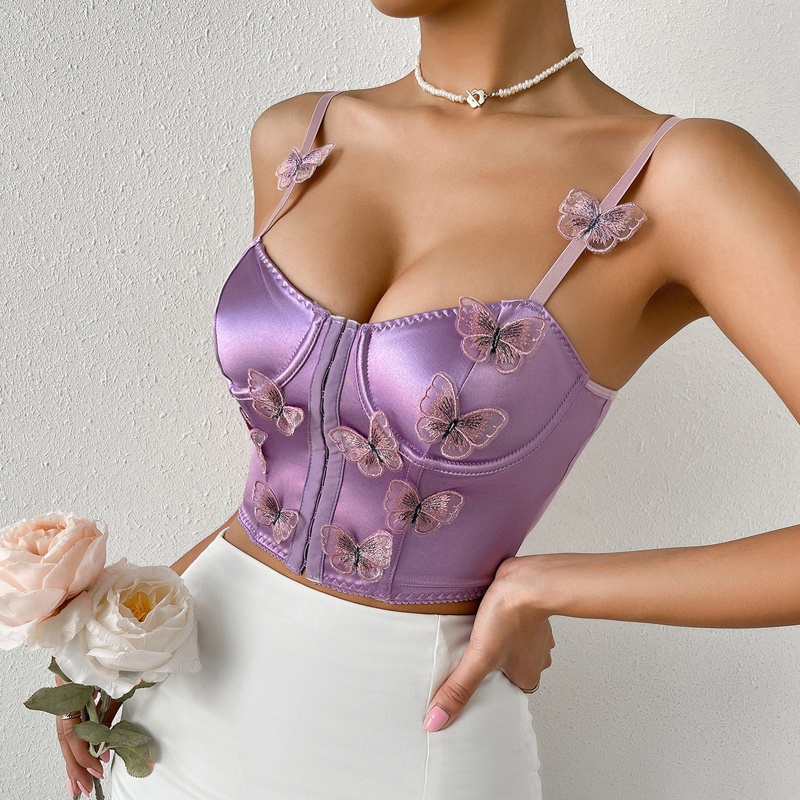 Áo Lót Croptop Hai Dây Cài Một Hàng Nút Thời Trang Dễ Phối Đồ Cho Bạn Gái