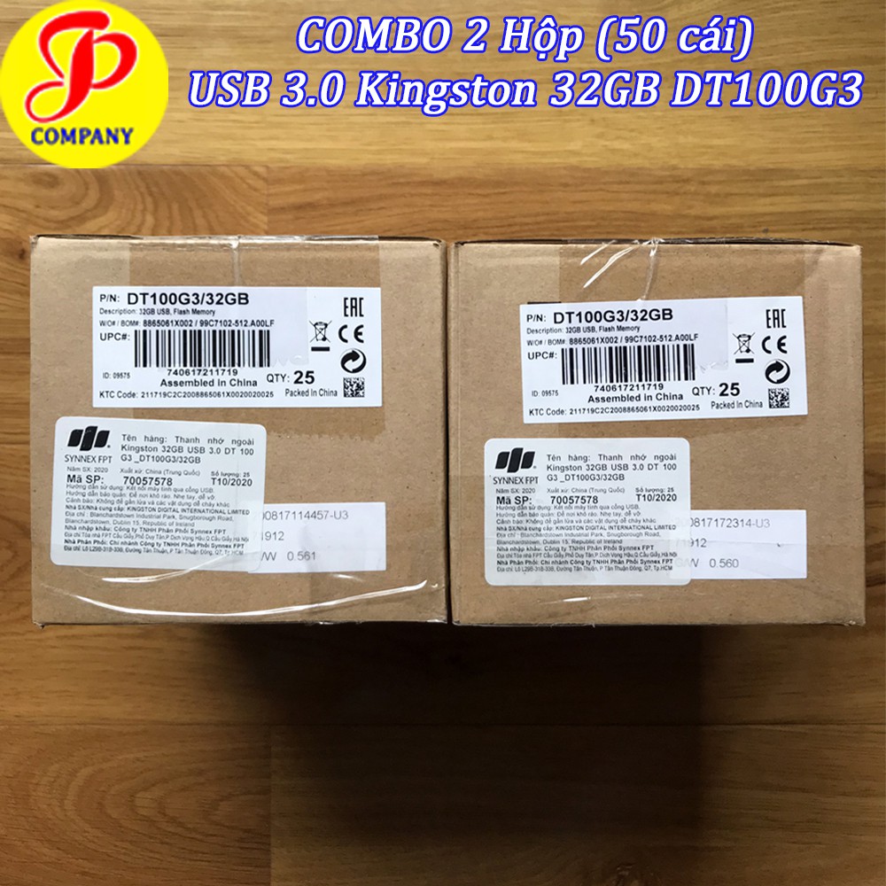 COMBO 2 Hộp USB Kingston DT100G3 32GB 3.0/3.1 - Chính hãng