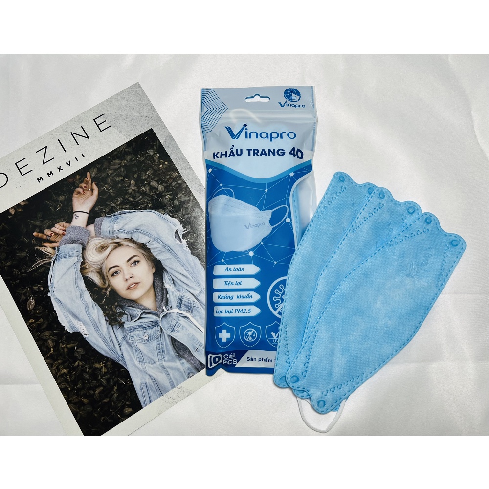 Khẩu trang Y Tế KF94 Vinapro 4D _Kháng khuẩn Cao Cấp _(10 Cái/ 1 Gói)