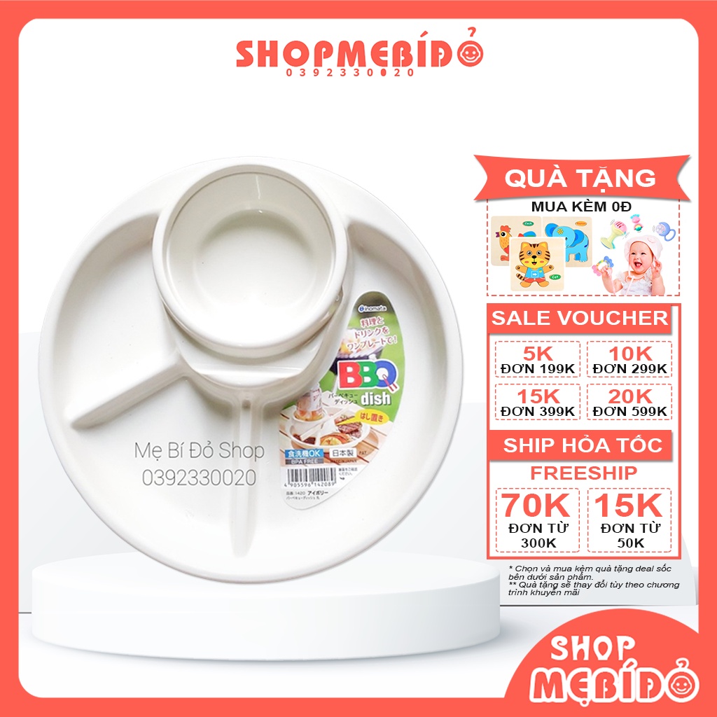 Khay ăn Dặm Chia Ngăn INOMATA Nội Địa Nhật Tròn Cho Bé