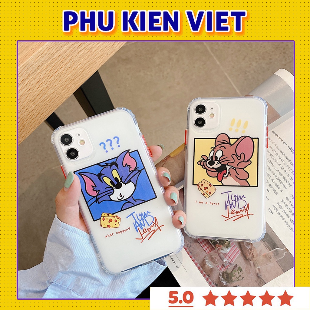 Ốp lưng iphone Tom & Jerry chống sốc 4 góc 5/5s/6/6plus/6s/6splus/7/7plus/8/8plus/x/xr/xs/11/12/pro/max/plus/promax