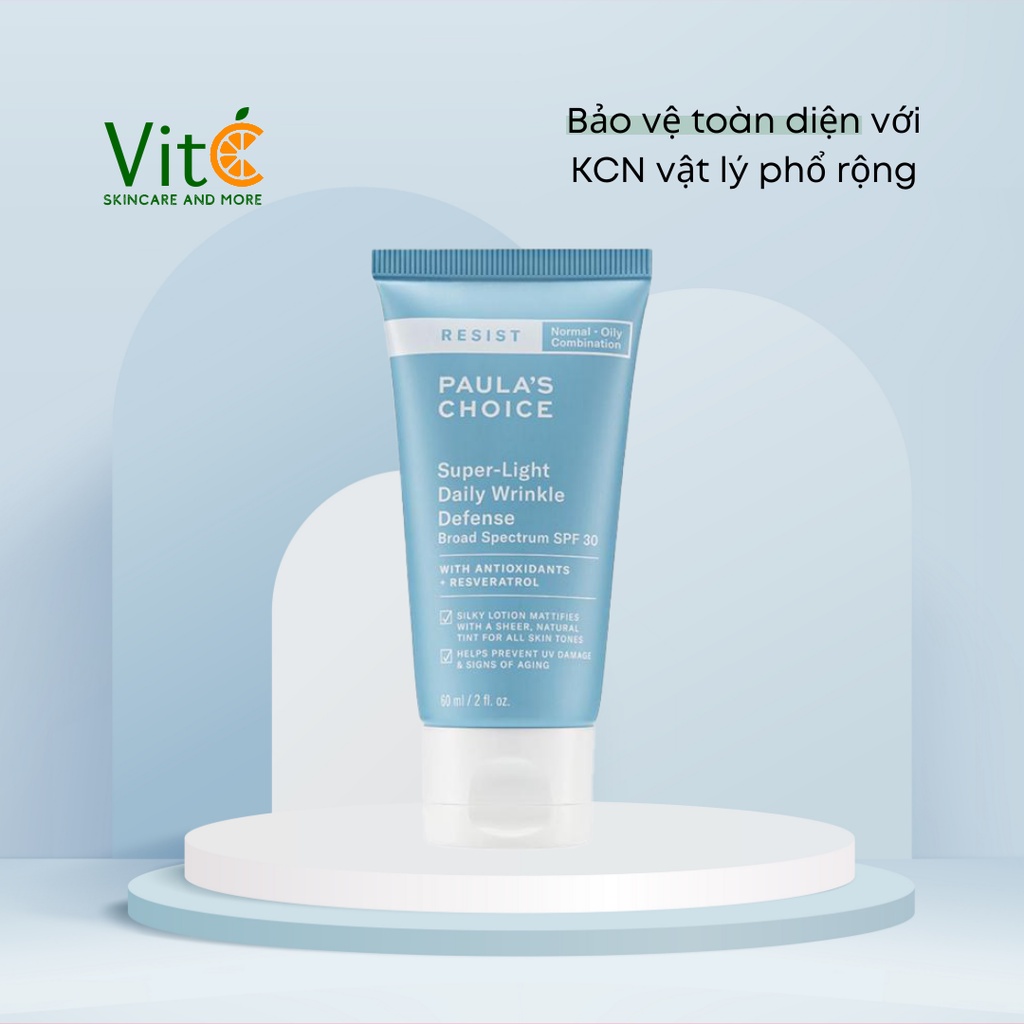 Kem chống nắng Paulas Choice - Paula Choice Resist Super-Light Daily Wrinkle Defense SPF30