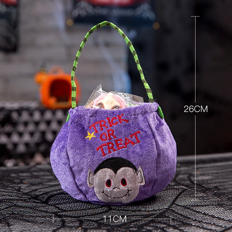 Giỏ đựng kẹo halloween hình quả bí ngô cho trẻ em