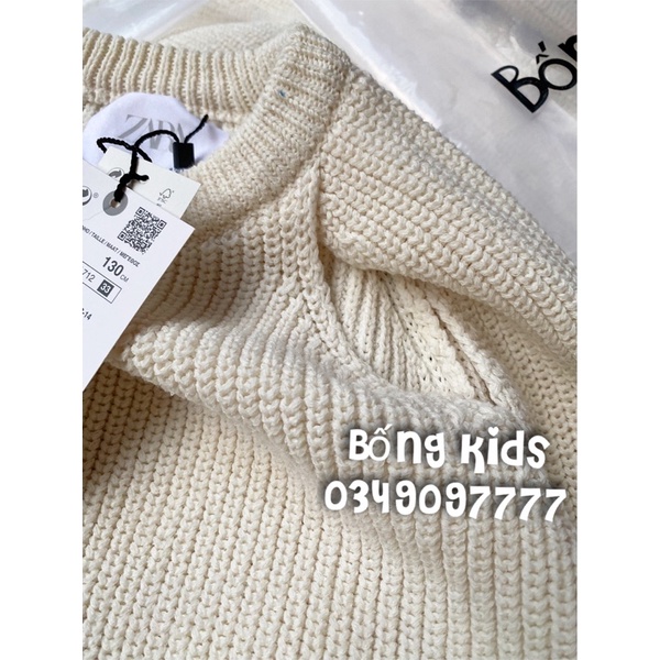 Áo Len Dáng Ngắn Bé Gái Khoét Ngực Kem Sữa ZR(cắt tag)