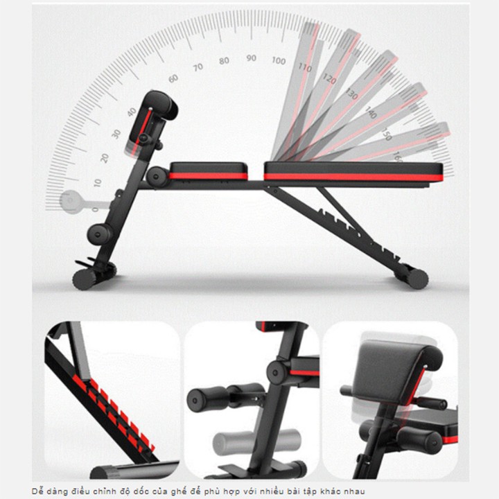 Ghế tập tạ đa năng Adking giúp tập tạ, tập cơ bụng, tập tay, tập gym tại nhà - Bảo hành 12 tháng