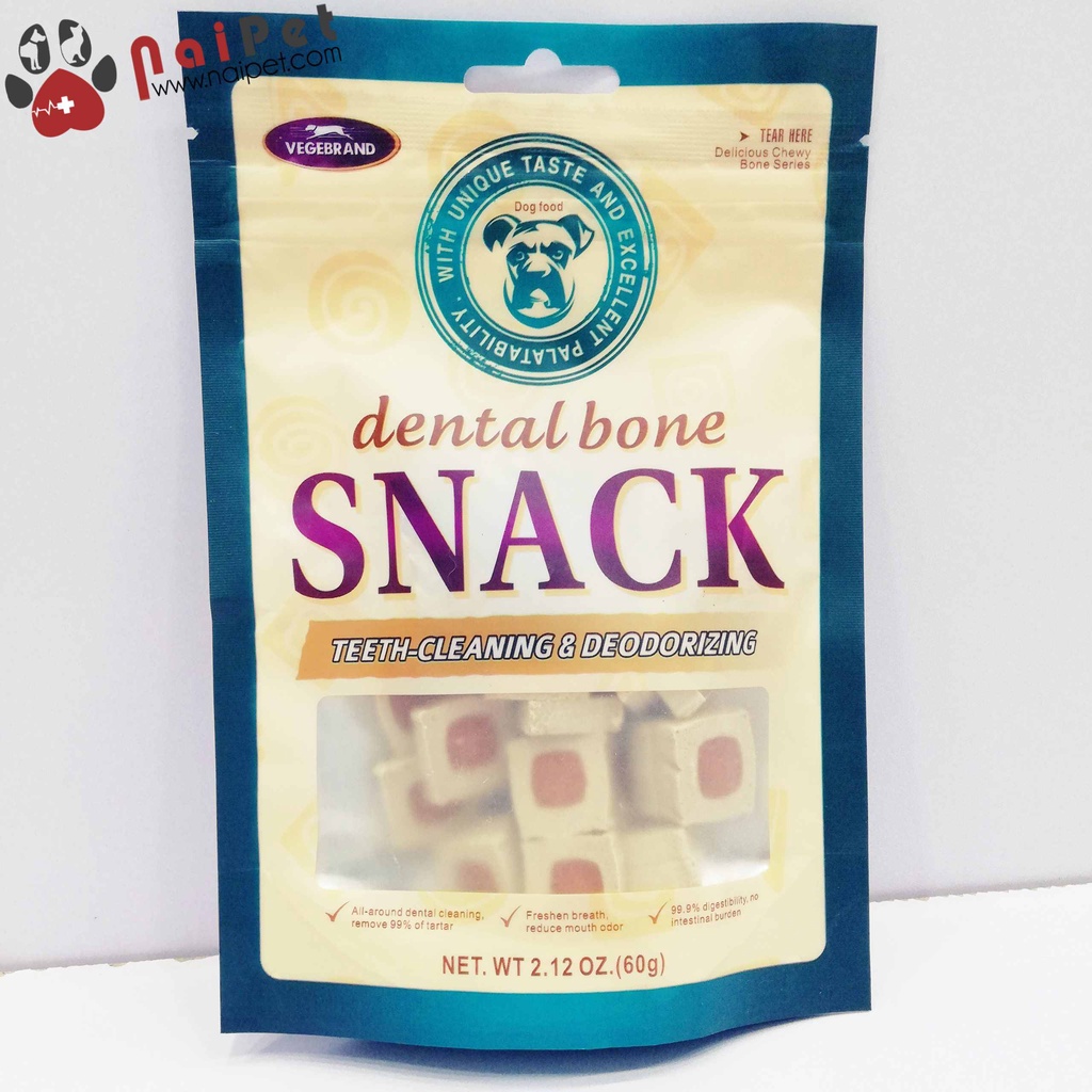 Đồ Ăn Vặt Sạch Răng Cho Chó Snack Teeth Cleaning &amp; Deodorizing Dental Bone Gói 60g