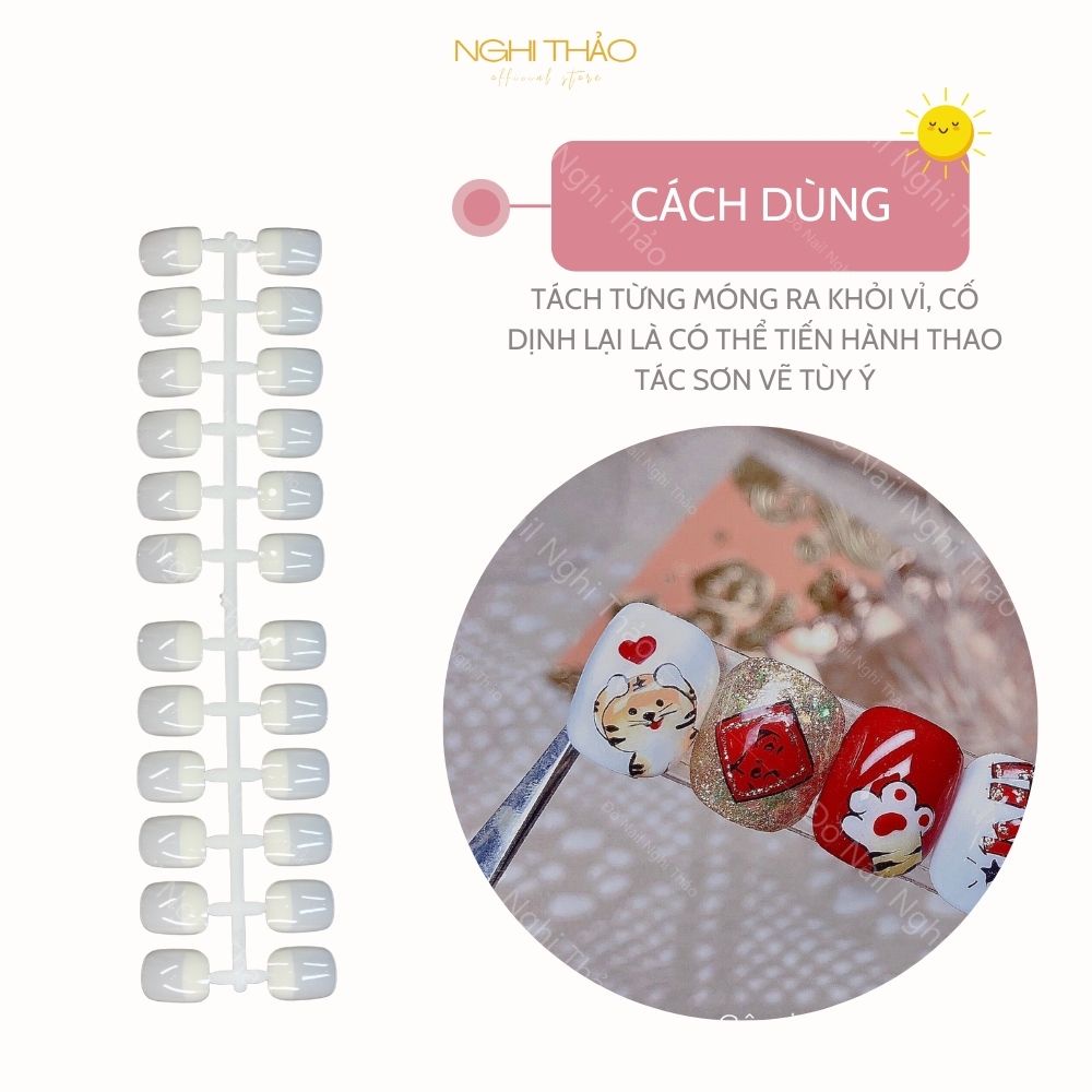 Móng mẫu vuông tập vẽ form Hàn Quốc NGHI THẢO