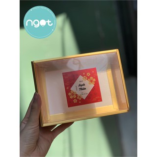 Hộp Mica đế vàng gold các size