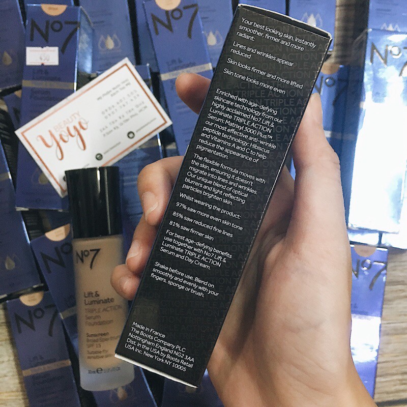 Kem nền dạng serum No7 Lift & Luminate Triple Action Serum Foundation