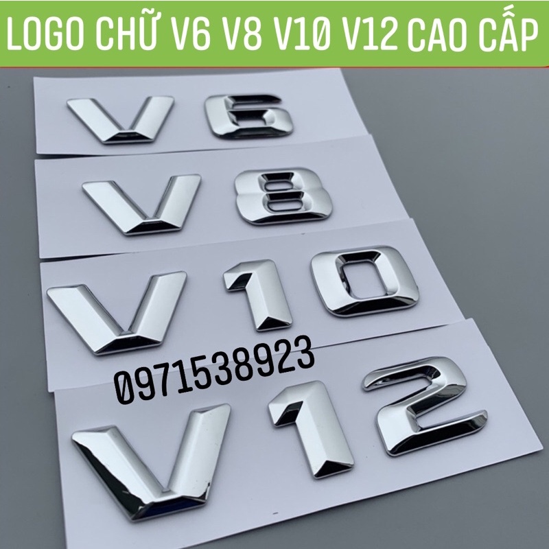 LOGO CHỮ V6 V8 V10 V12 XỊN CAO CẤP GIÁ RẺ