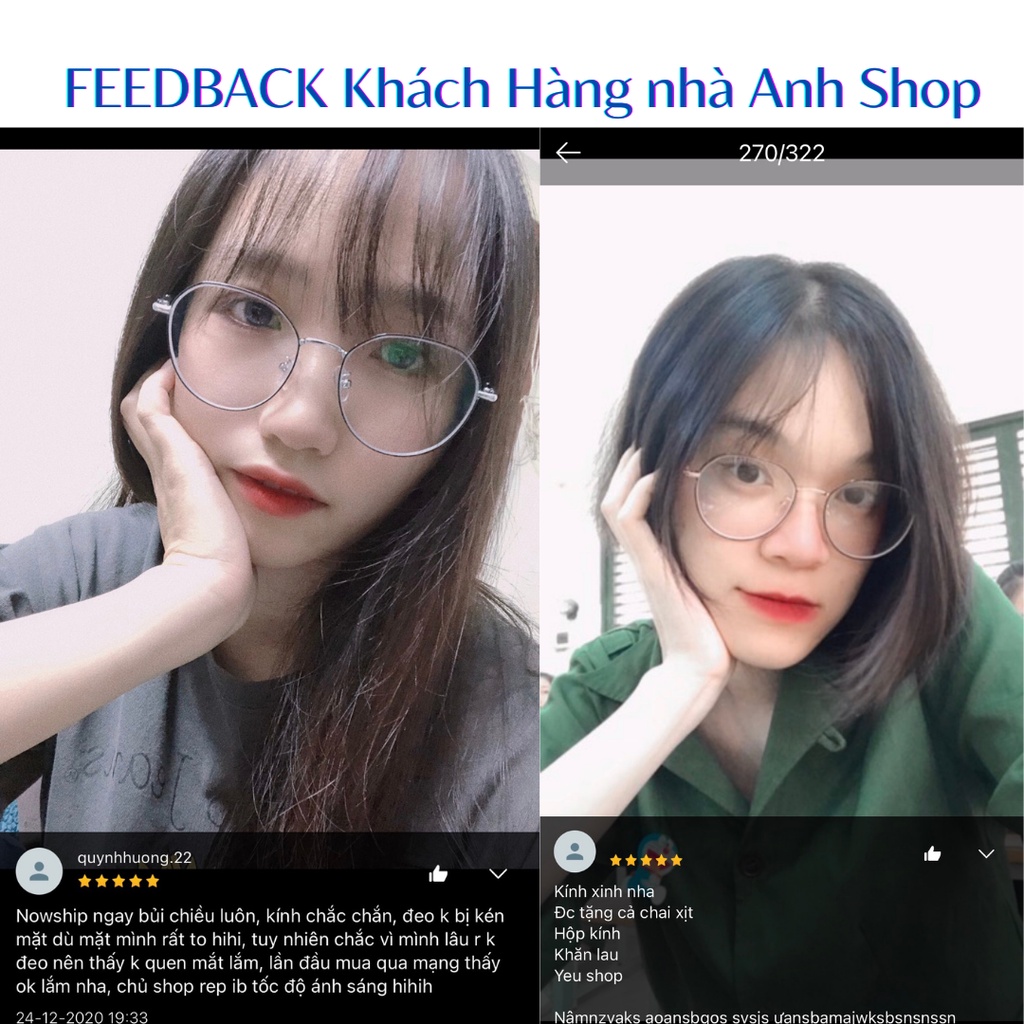Gọng kính giả cận nam nữ hình tròn chất liệu kim loại hot trend 2984