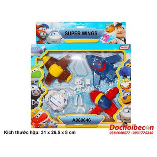 Super Wings - Hộp 5 nhân vật đội bay siêu đẳng Super Wings và chỉ huy A0606