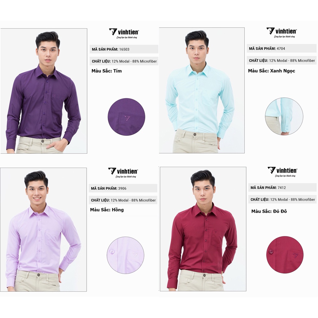 Áo Sơ Mi Tay Dài Bamboo Dáng SlimFit Vĩnh Tiến