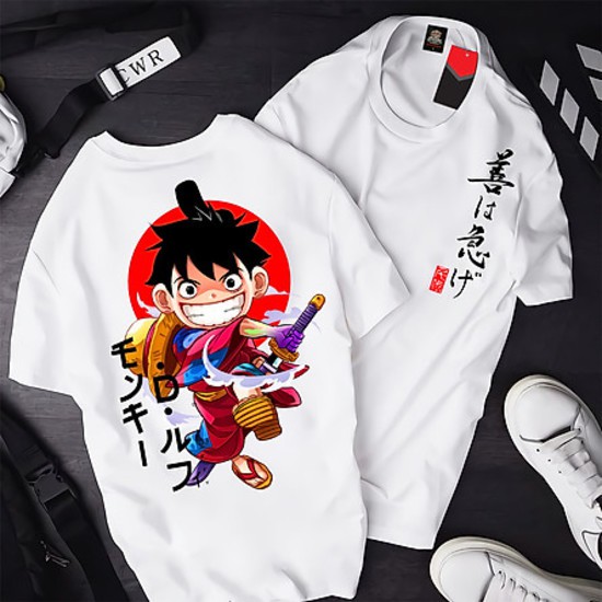 Áo OnePiece Luffy Mũ Rơm ATT-02, Áo thun Anime Manga One Piece Monkey D. Luffy Unisex Nam Nữ