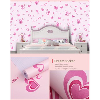 [Sale Sốc Xả Kho] Giấy Dán Tường Hồng Trơn 0.45*10m