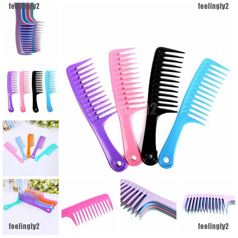 ❤Mặt Trời❤ Lược Chải Tóc Răng Rộng Có Tay Cầm Nhựa Chống Tĩnh Điện