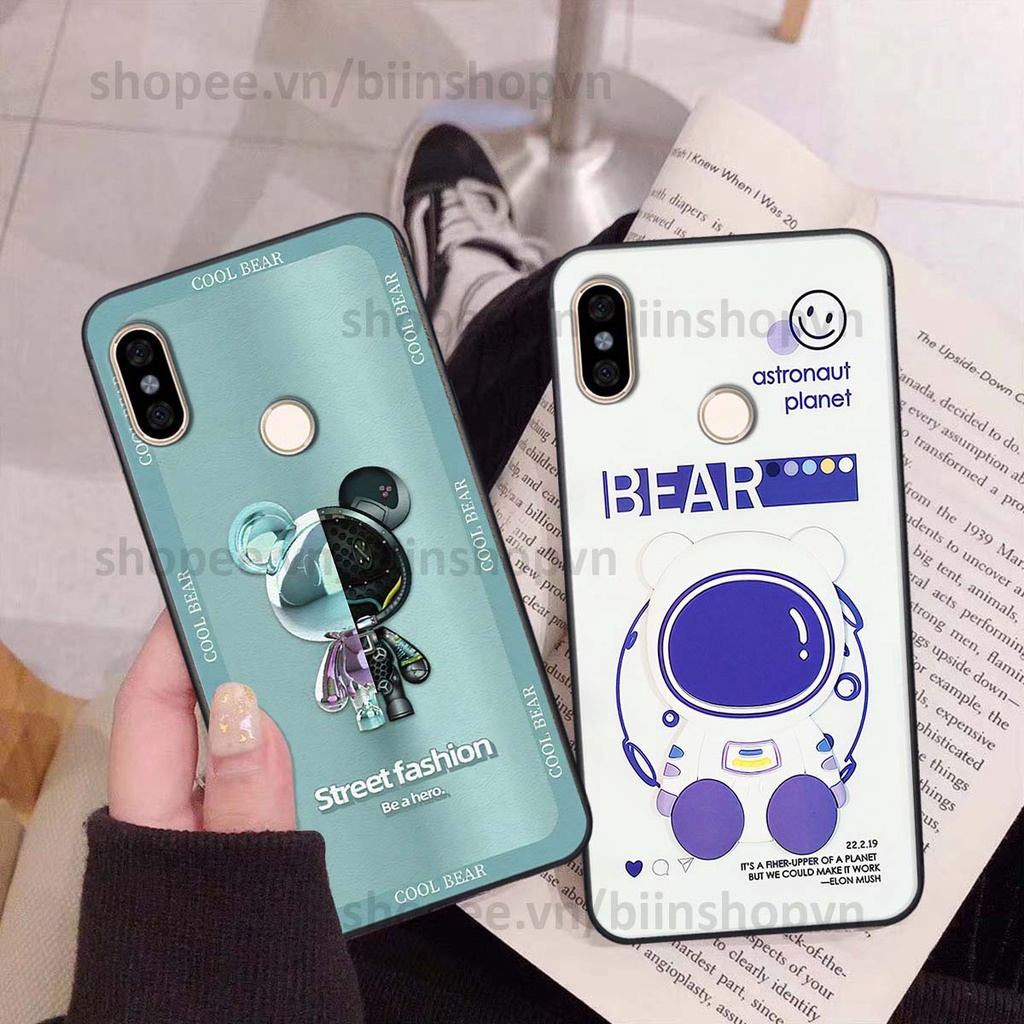 Ốp Xiaomi Mi A2 hình gấu bear brick đẹp độc lạ, thời trang, cá tính