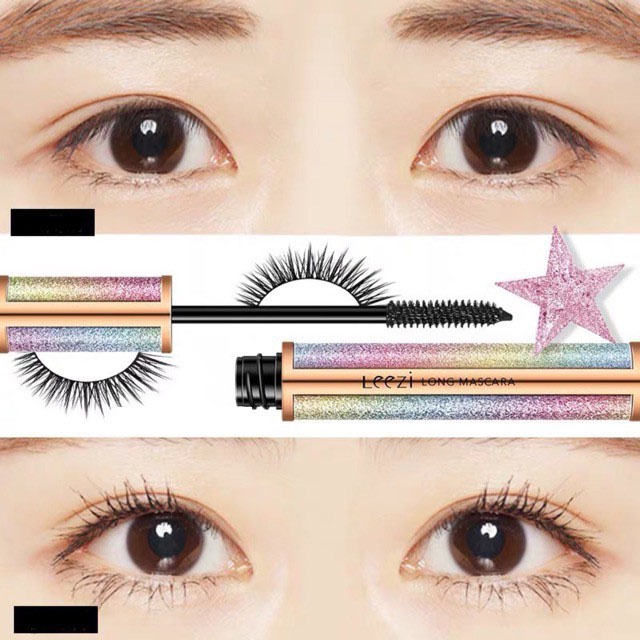 Chuốt mi Mascara làm dày và cong mi LEEZI 4D không lem không trôi, Mascara cong mi LEEZI giữ cho hàng mi luôn cong vút