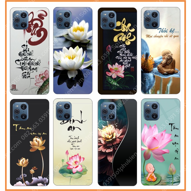Ốp lưng Oppo Find X3 / X3 pro ép kính nano chống bể hình cá koi, thư pháp nhiều mẫu đẹp