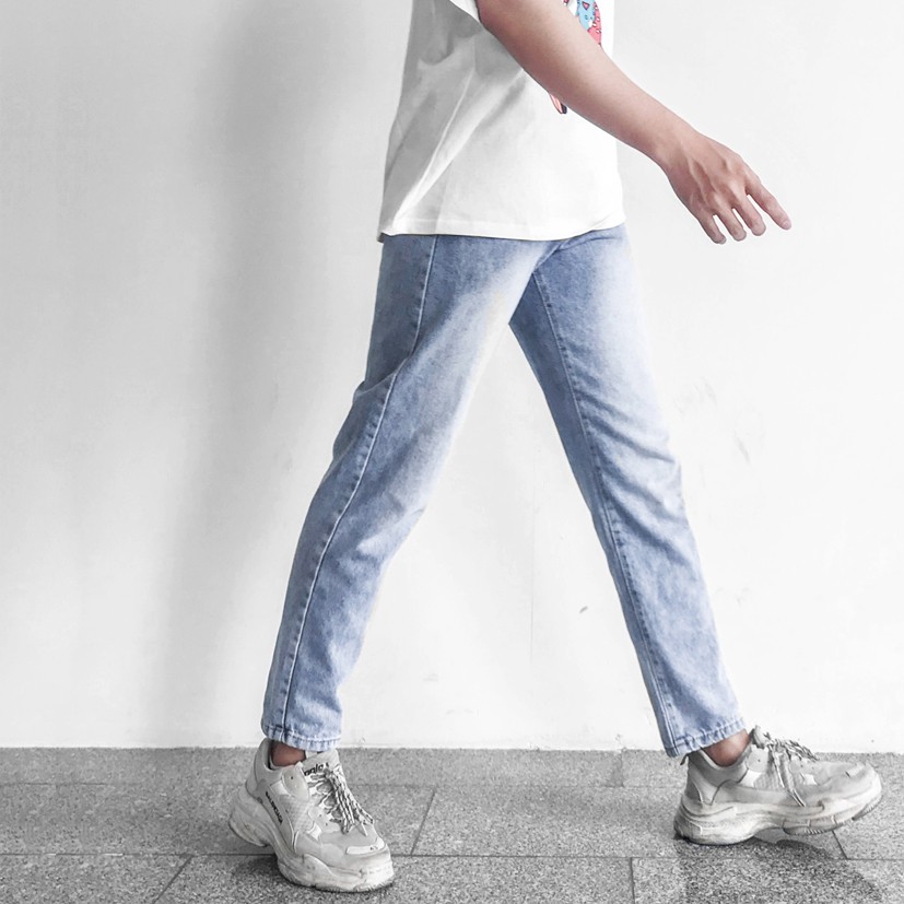 Quần jean nam ống rộng xanh nhạt ✅ form baggy ✅ hình chụp thật ✅Daddyst | BigBuy360 - bigbuy360.vn