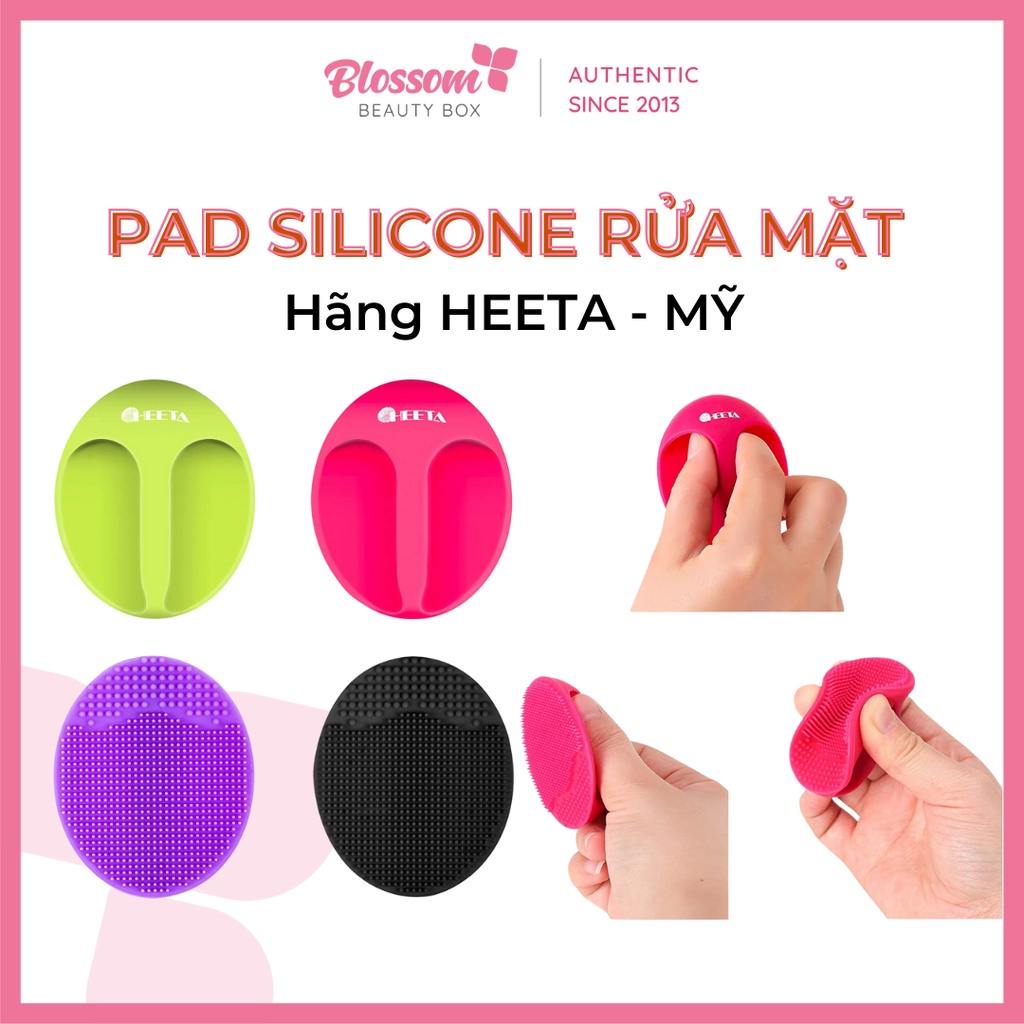 Miếng rửa mặt tẩy da chết pad silicones HEETA (hàng Mỹ)