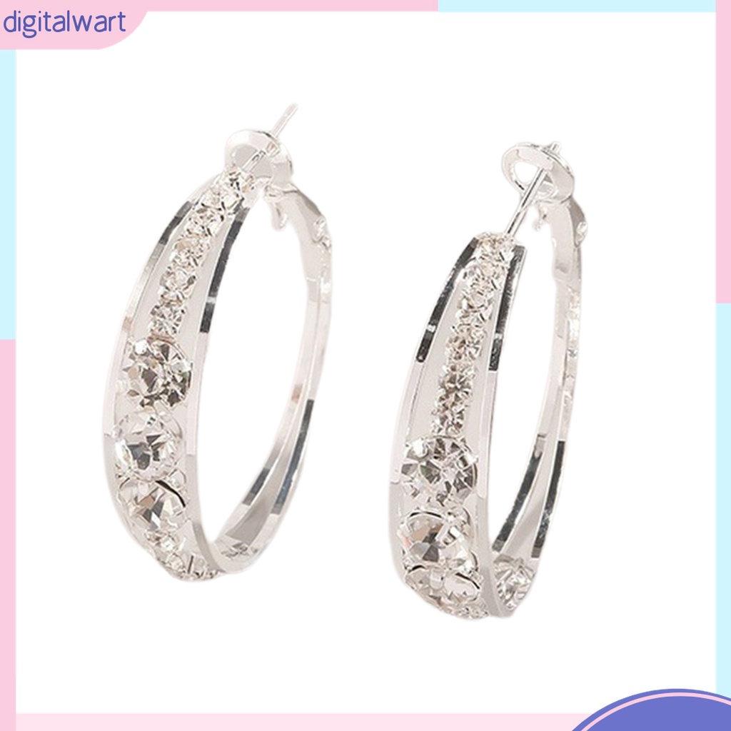 Bông Tai Tròn Đính Đá Lấp Lánh Quyến Rũ Dành Cho Nữ