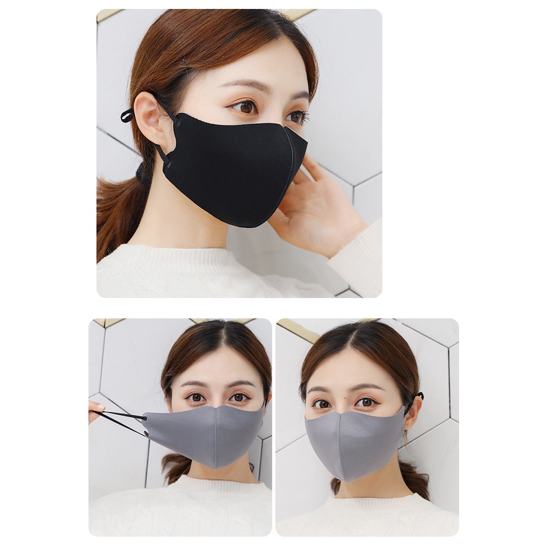 Khẩu Trang Chống Tia Cực Tím Chống Bụi Bằng Lụa Mát Màu Sắc Trơn Tùy Chỉnh