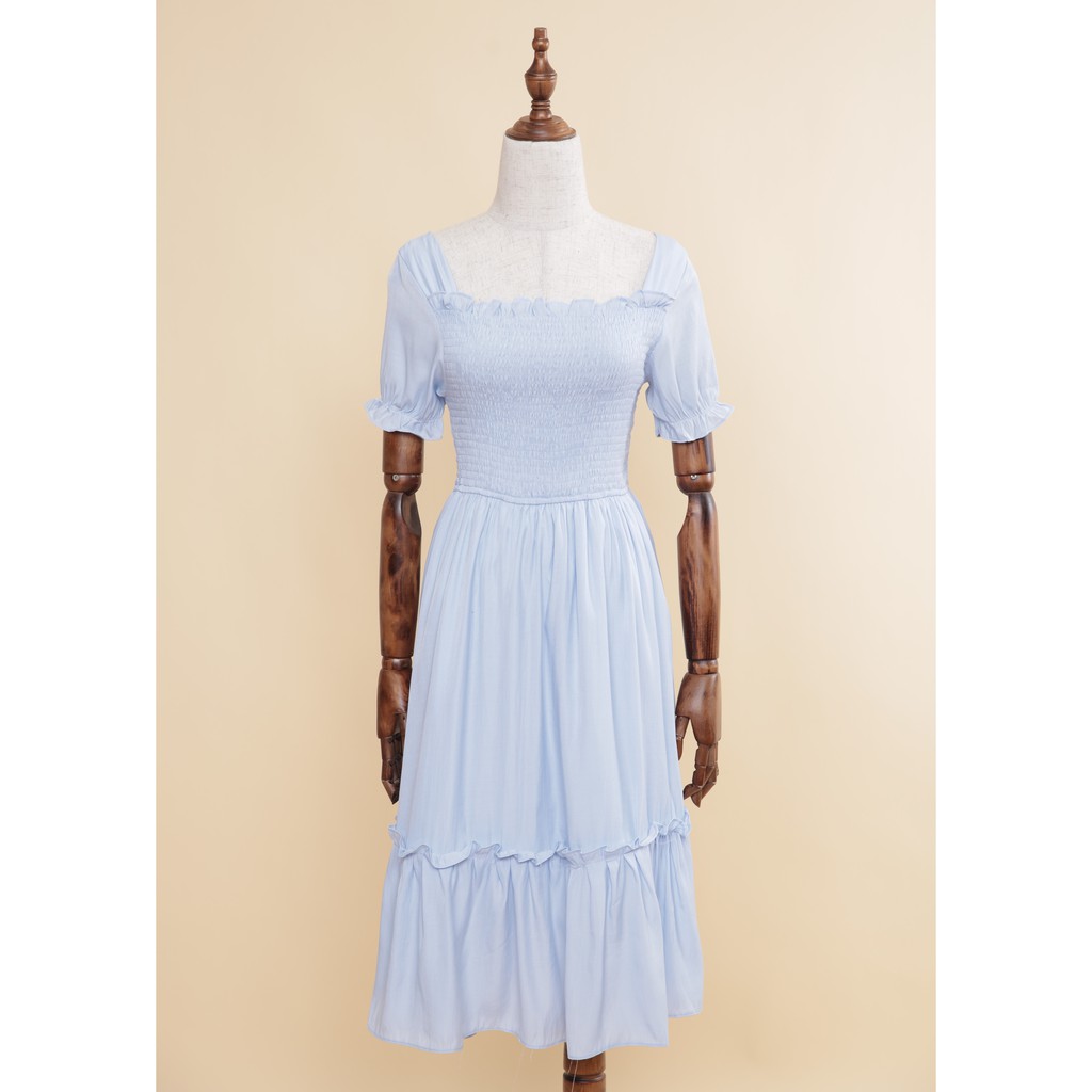 Đầm cổ vuông chun bụng IFU 2679 | BigBuy360 - bigbuy360.vn