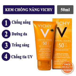 Kem Chống Nắng Không Gây Nhờn Rít Không Màu SPF50 Vichy Capital Soleil 50ml