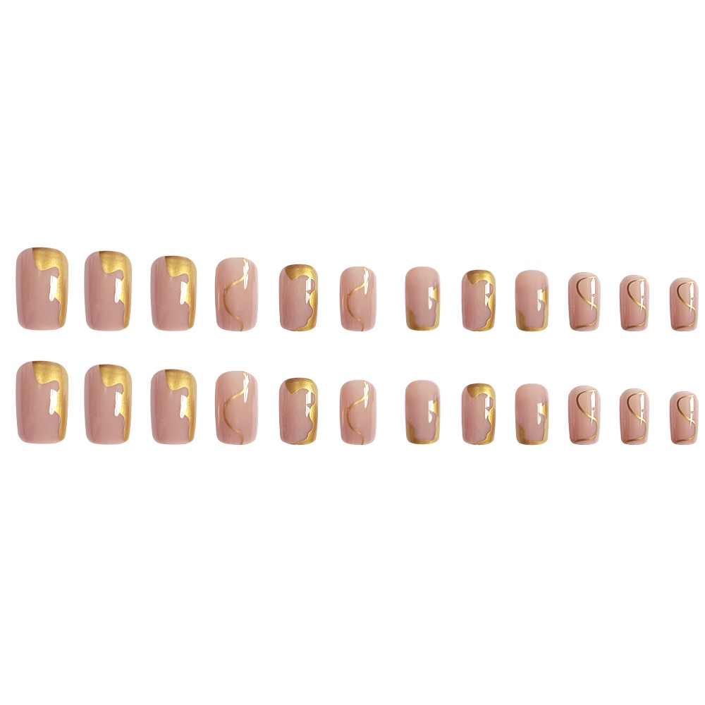 Set 1182 24 Móng Tay Giả Ngắn Trang Trí Nghệ Thuật