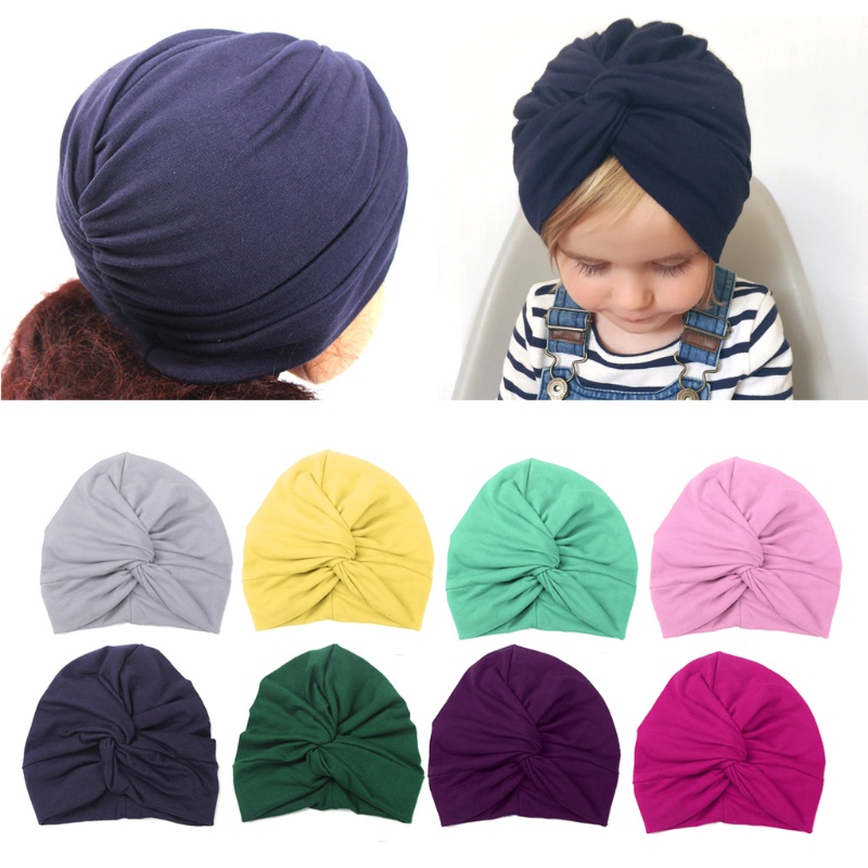 Mũ Turban Thắt Nút Bằng Cotton Mềm Mại Thời Trang Mùa Hè Cho Bé Gái Sơ Sinh