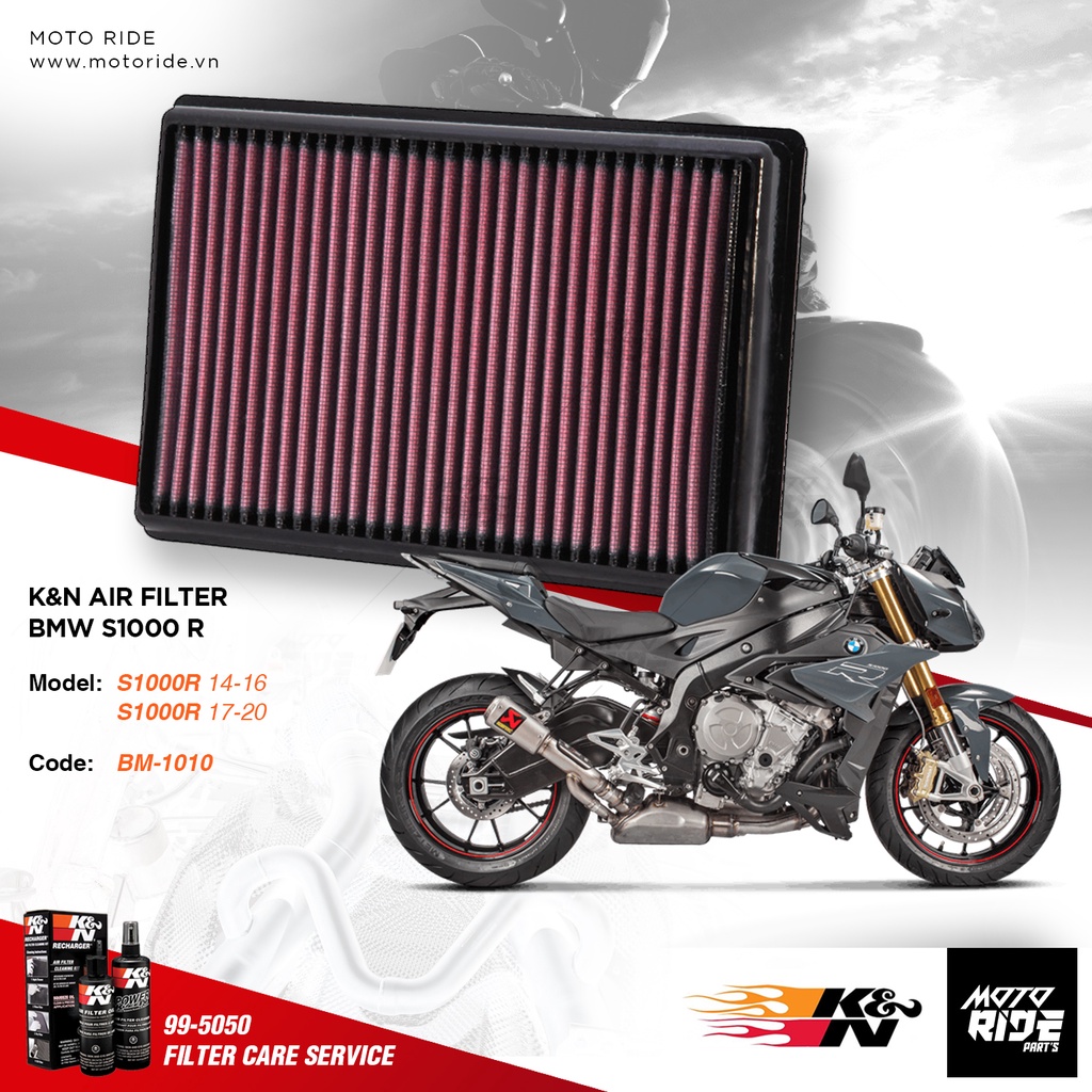 K&amp;N BM-1010 LỌC GIÓ ĐỘ CHO BMW S1000R / S1000RR / S1000XR