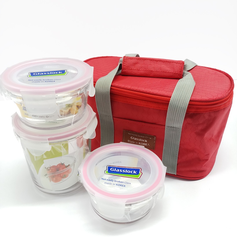 Bộ hộp cơm thủy tinh Glasslock Hàn Quốc