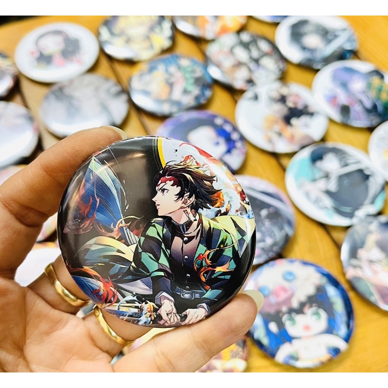 Huy hiệu kimetsu no yaiba 3 cái / cài áo anime thanh gươm diệt quỷ