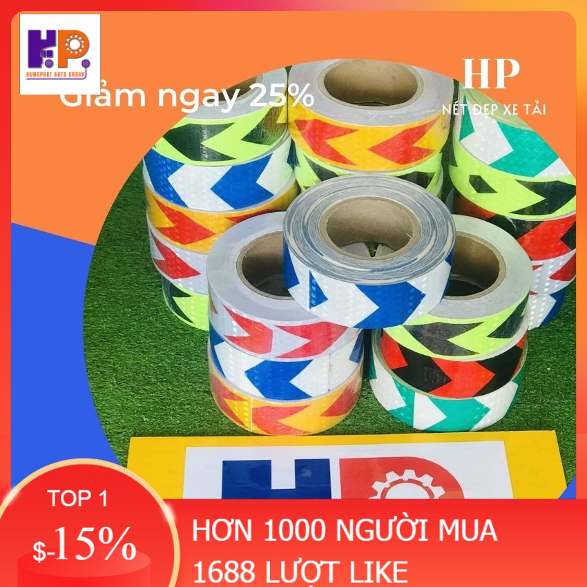 TEM PHẢN QUANG CHO XE TẢI - CẢNH BÁO NGUY HIỂM [ 1m x 5cm ]