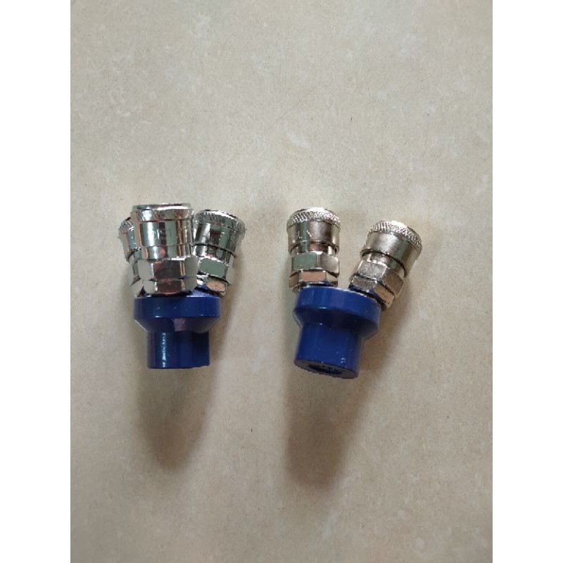 Đầu nối chia hơi tròn 2 ngã dùng cho máy bơm khí nén