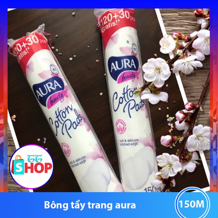 Bông tẩy trang Aura Cotton Pads 150 miếng | BigBuy360 - bigbuy360.vn