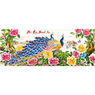 Tranh thêu chữ thập 3d phú quý bình an x8131 kt:175x76cm